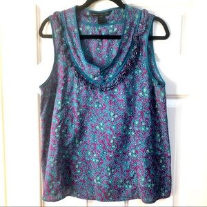 Marc Sleeveless cotton blouse with ruffle yoke